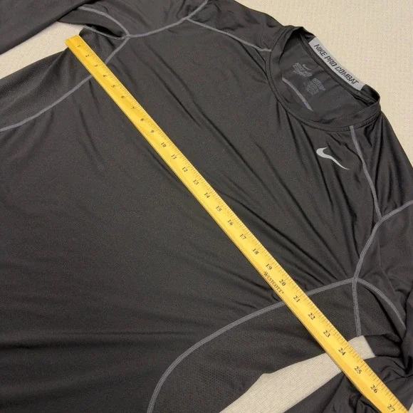 Nike Pro Combat Dri-FIT Long Sleeve Shirt Mens XXL Black Fitted Training Top - Picture 6 of 7